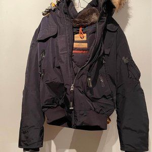 Mens Medium Parajumpers Gobi Bomber Jacket Navy